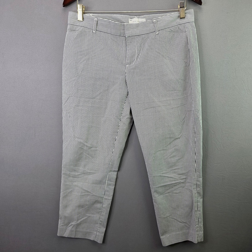 Gap Slim Cropped Pants 4P Navy White Striped Stretch Tapered Ankle Chino 1764